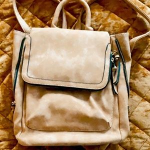 Faux leather backpack purse